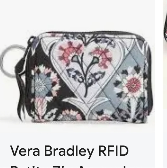 Vera Bradley RFID petite Zip Around Wallet In Pattern Ornate Blooms - Picture 5 of 5